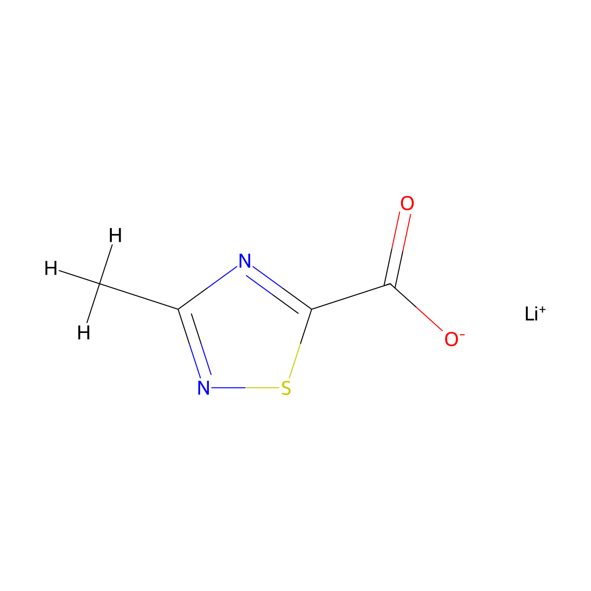 Lithium 3-methyl-1,2,4-thiadiazole-5-carboxylate molecular structure, CAS 2172528-18-4