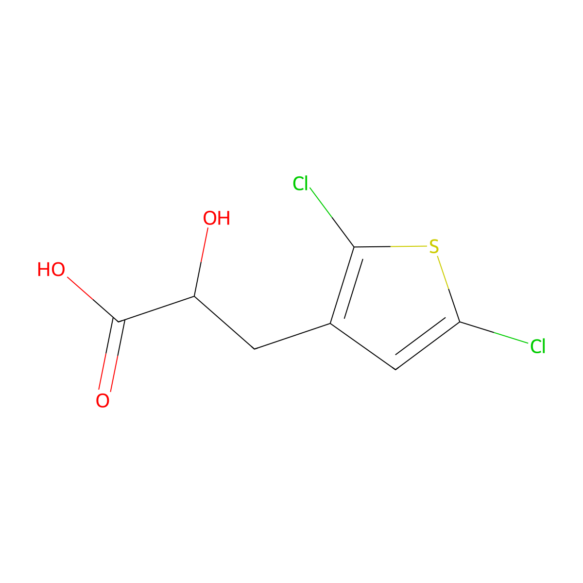 3-(2,5-Dichlorothiophen-3-yl)-2-hydroxypropanoic acid molecular structure, CAS 2172529-52-9