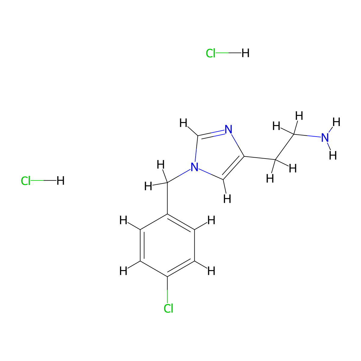 2-{1-[(4-chlorophenyl)methyl]-1H-imidazol-4-yl}ethan-1-amine dihydrochloride molecular structure, CAS 2172531-39-2