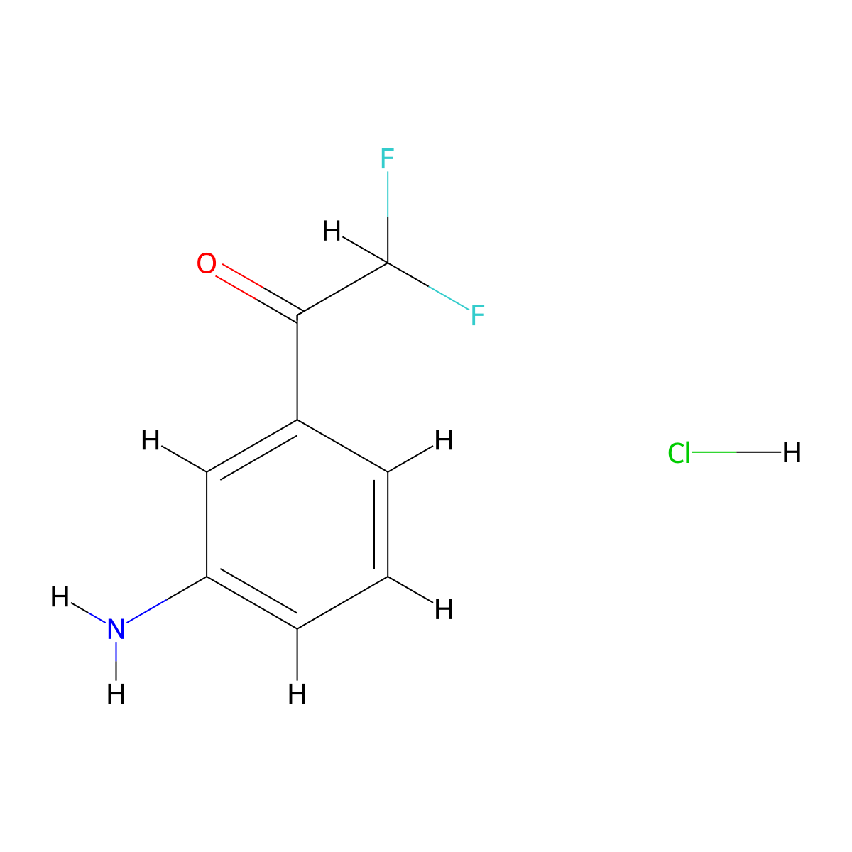 1-(3-Aminophenyl)-2,2-difluoroethan-1-one hydrochloride molecular structure, CAS 2172532-55-5