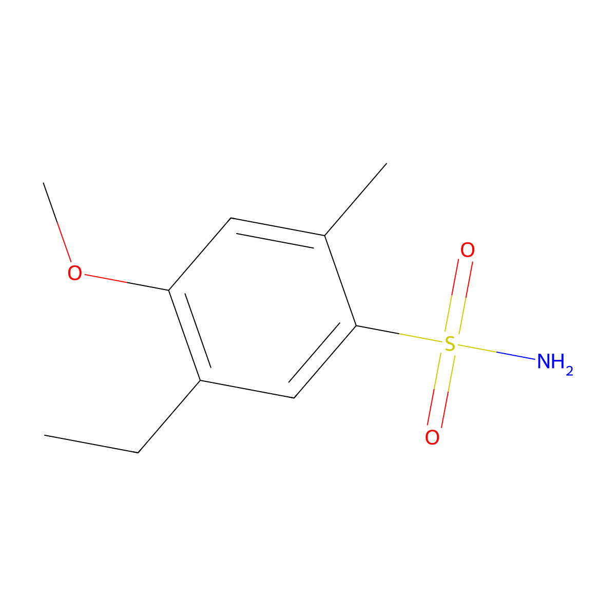 5-Ethyl-4-methoxy-2-methylbenzene-1-sulfonamide molecular structure, CAS 2172532-63-5