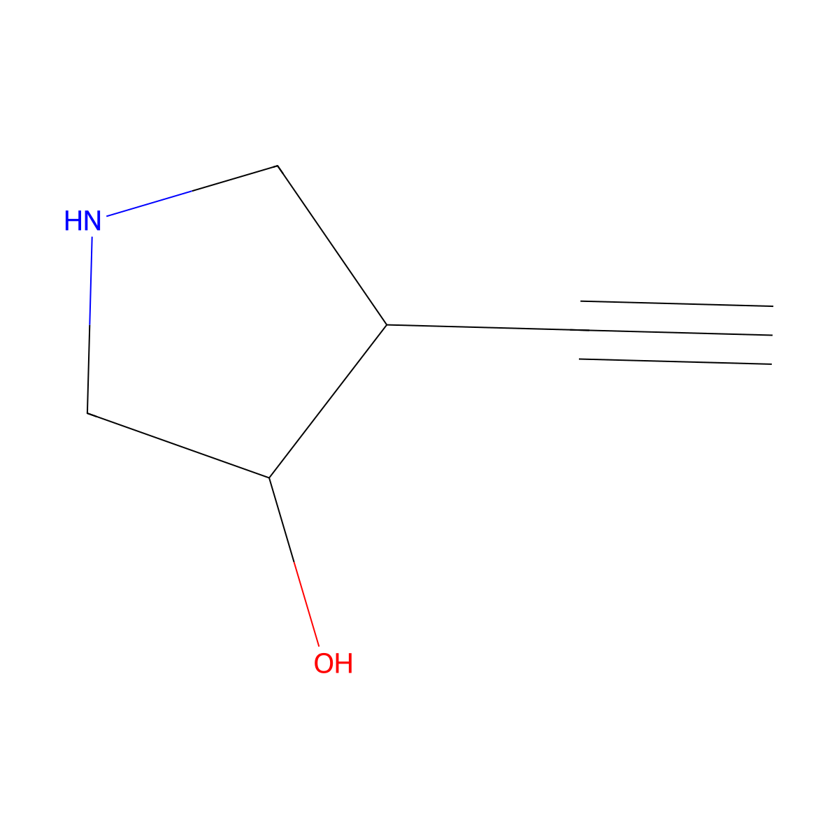 4-Ethynylpyrrolidin-3-ol molecular structure, CAS 2172533-70-7