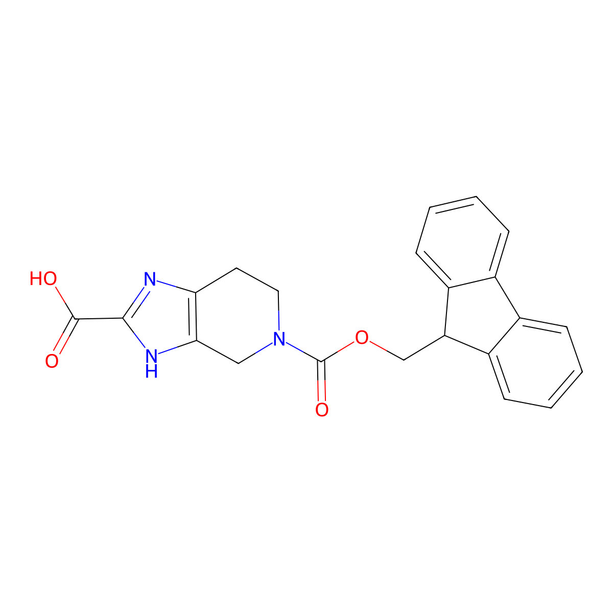 5-{[(9H-fluoren-9-yl)methoxy]carbonyl}-1H,4H,5H,6H,7H-imidazo[4,5-c]pyridine-2-carboxylic acid molecular structure, CAS 2172534-03-9
