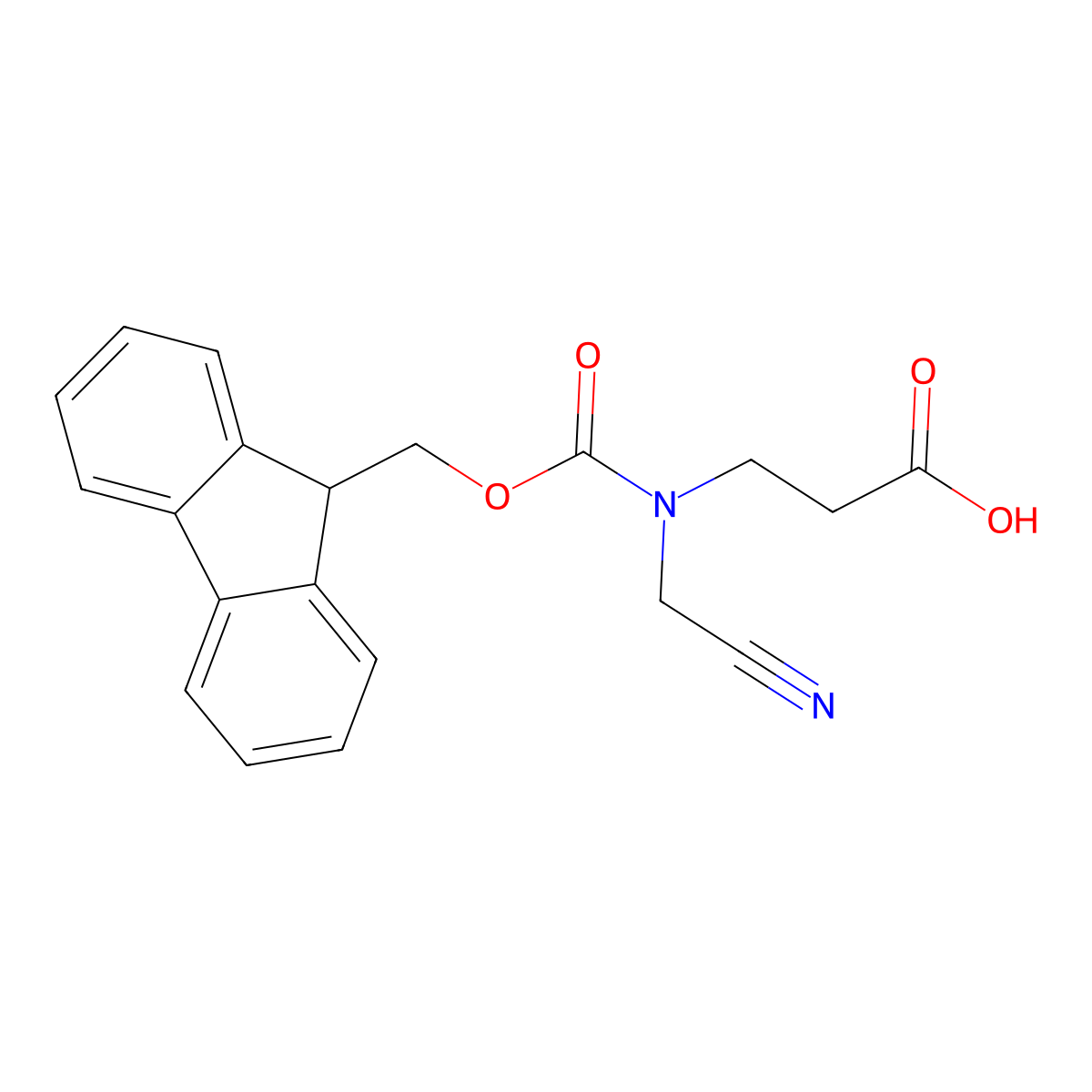3-[(cyanomethyl)({[(9H-fluoren-9-yl)methoxy]carbonyl})amino]propanoic acid molecular structure, CAS 2172536-19-3