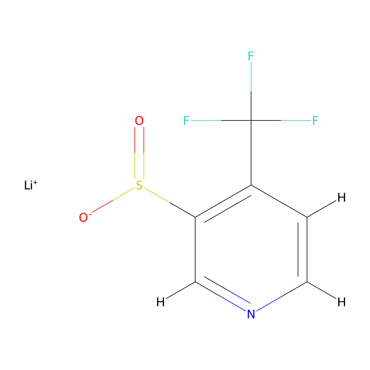 Lithium(1+) ion 4-(trifluoromethyl)pyridine-3-sulfinate molecular structure, CAS 2172536-38-6