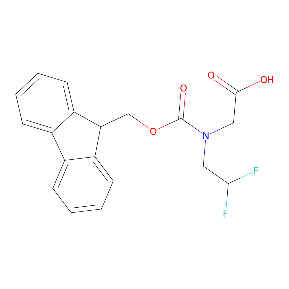 2-[(2,2-difluoroethyl)({[(9H-fluoren-9-yl)methoxy]carbonyl})amino]acetic acid molecular structure, CAS 2172536-70-6