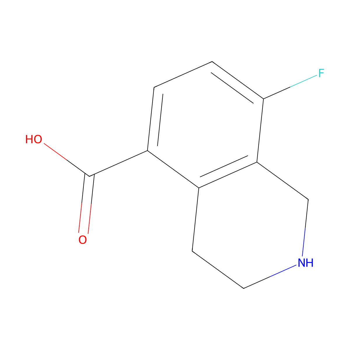 8-Fluoro-1,2,3,4-tetrahydroisoquinoline-5-carboxylic acid molecular structure, CAS 2172539-74-9
