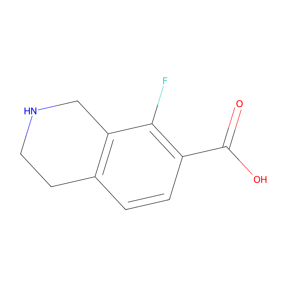 8-Fluoro-1,2,3,4-tetrahydroisoquinoline-7-carboxylic acid molecular structure, CAS 2172539-80-7