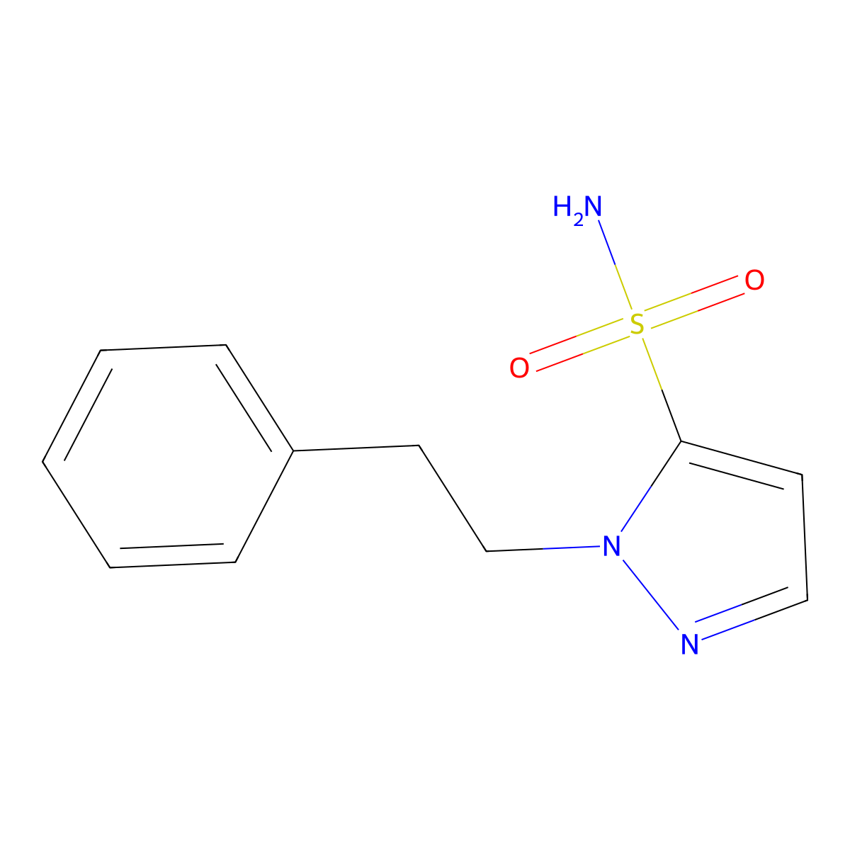 1-(2-phenylethyl)-1H-pyrazole-5-sulfonamide molecular structure, CAS 2172540-65-5