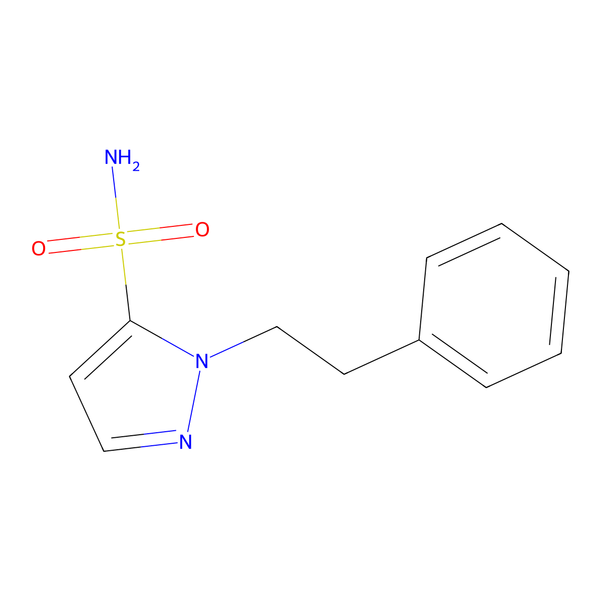 1-(2-phenylethyl)-1H-pyrazole-5-sulfonamide molecular structure, CAS 2172540-65-5