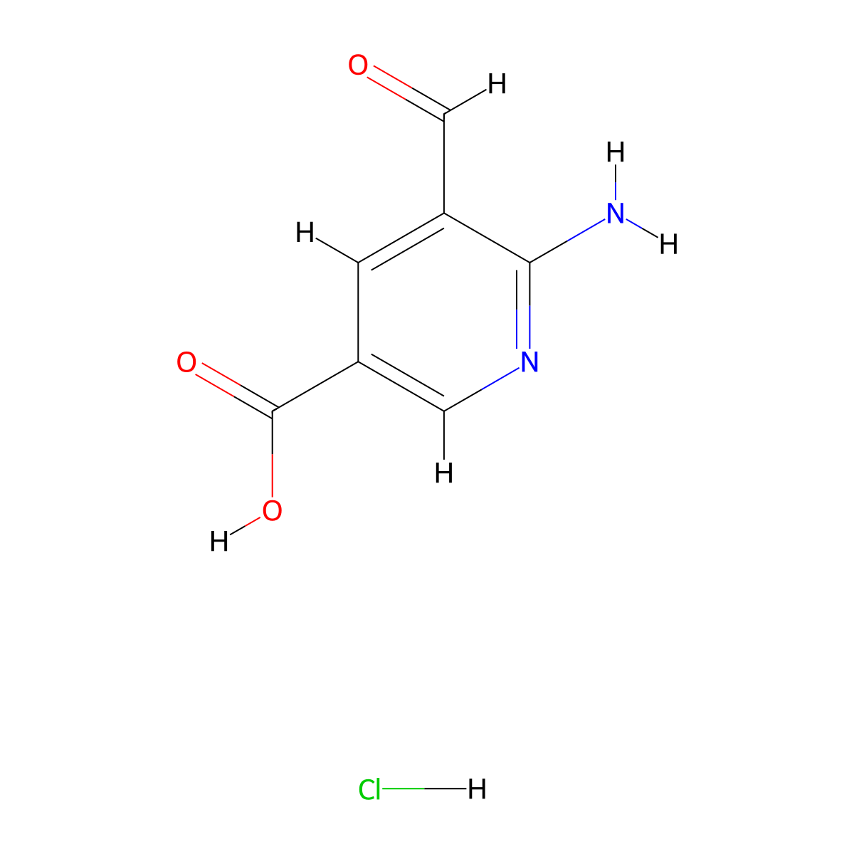 6-Amino-5-formylpyridine-3-carboxylic acid hydrochloride molecular structure, CAS 2172542-90-2