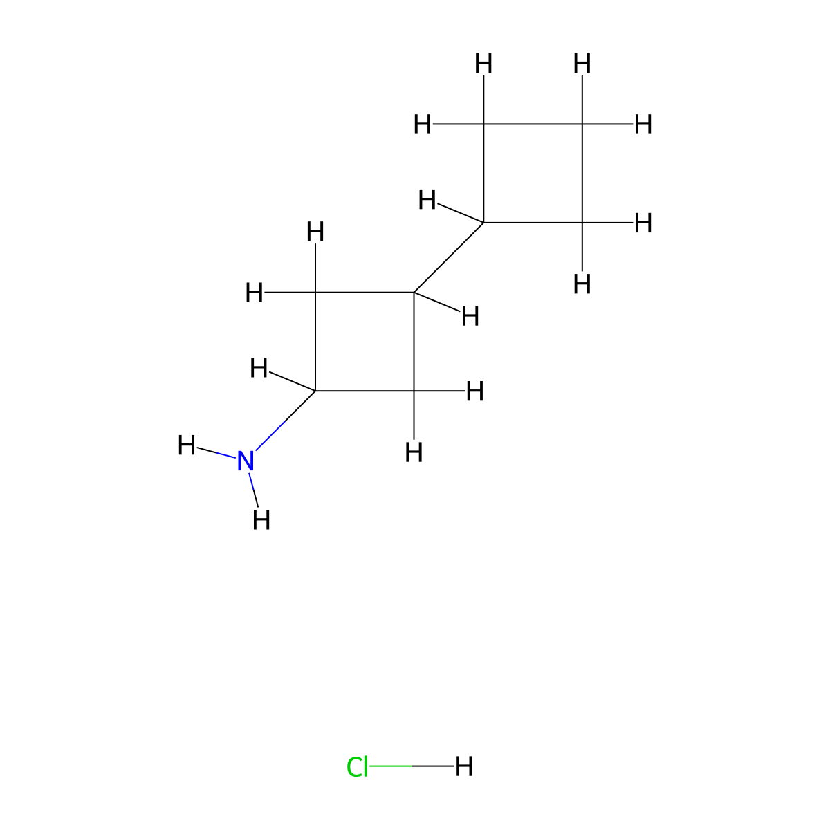 3-Cyclobutylcyclobutan-1-amine hydrochloride molecular structure, CAS 2172543-37-0