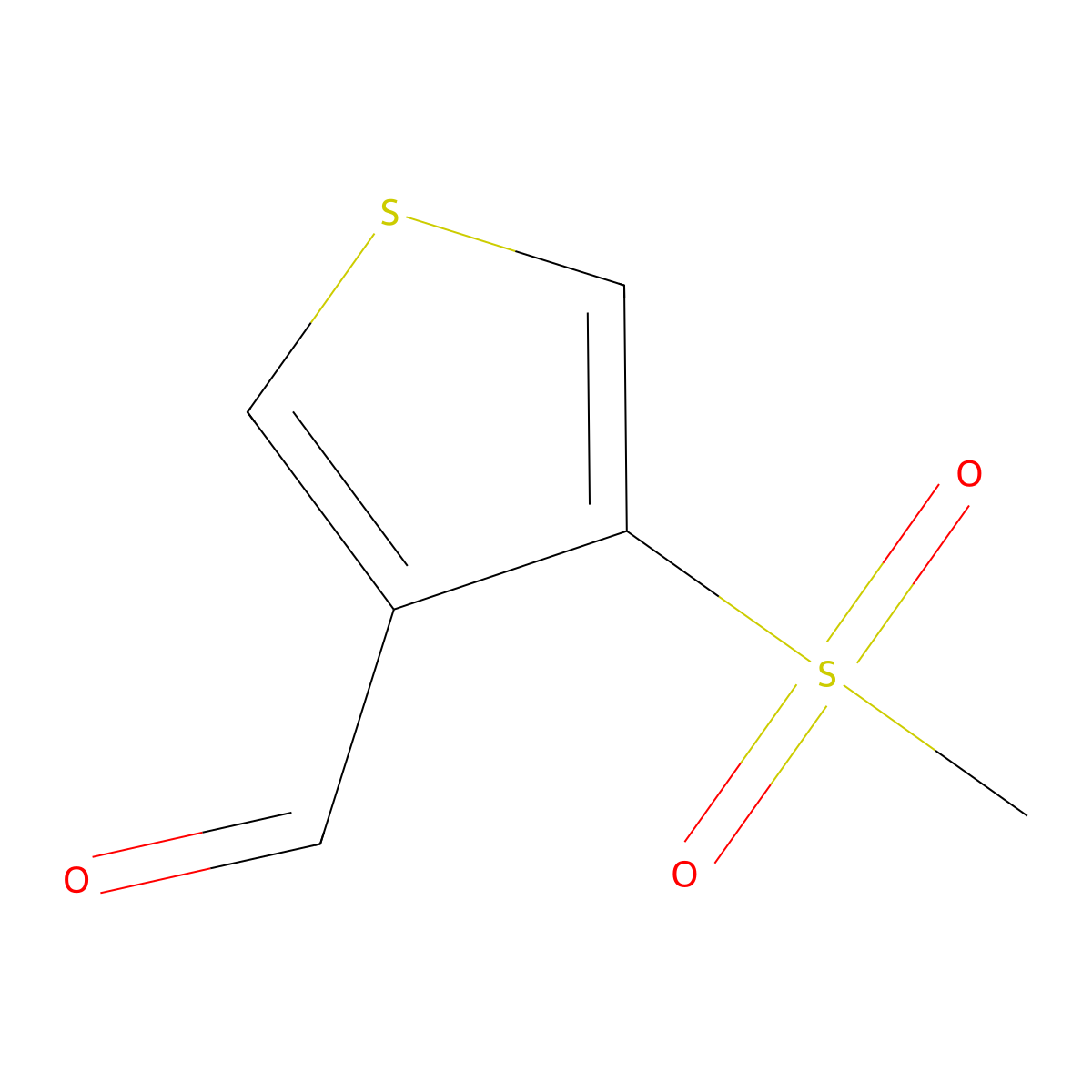 4-Methanesulfonylthiophene-3-carbaldehyde molecular structure, CAS 2172543-55-2