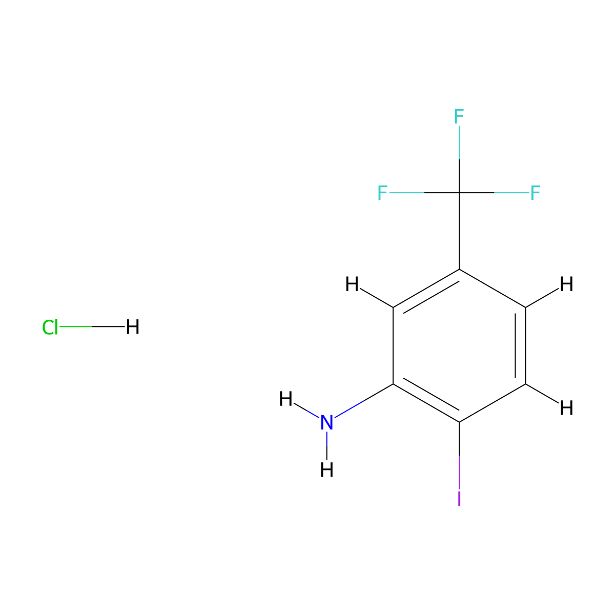 2-Iodo-5-(trifluoromethyl)aniline hydrochloride molecular structure, CAS 2172543-70-1