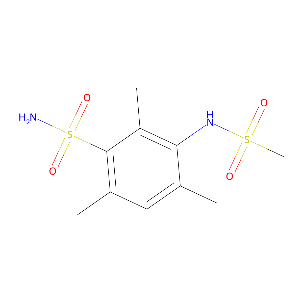 3-Methanesulfonamido-2,4,6-trimethylbenzene-1-sulfonamide molecular structure, CAS 2172545-22-9