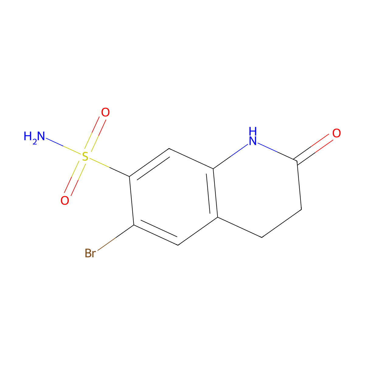 6-Bromo-2-oxo-1,2,3,4-tetrahydroquinoline-7-sulfonamide molecular structure, CAS 2172546-20-0