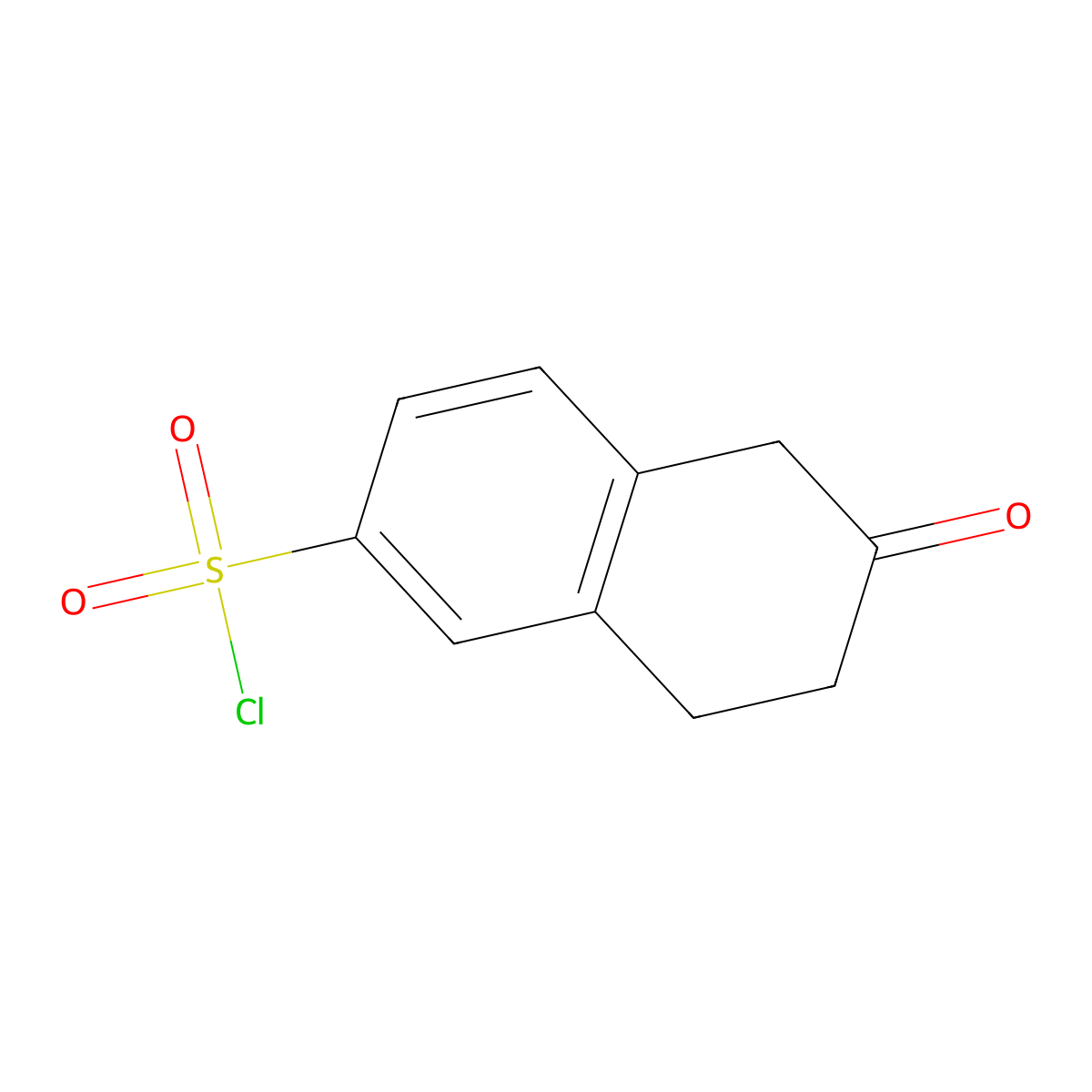 6-Oxo-5,6,7,8-tetrahydronaphthalene-2-sulfonyl chloride molecular structure, CAS 2172547-02-1