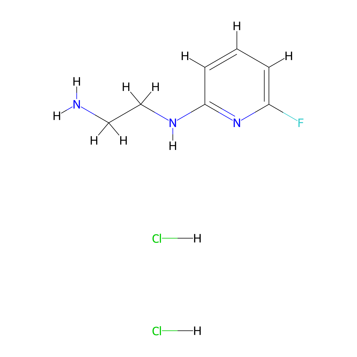 N1-(6-fluoropyridin-2-yl)ethane-1,2-diamine dihydrochloride molecular structure, CAS 2172547-06-5