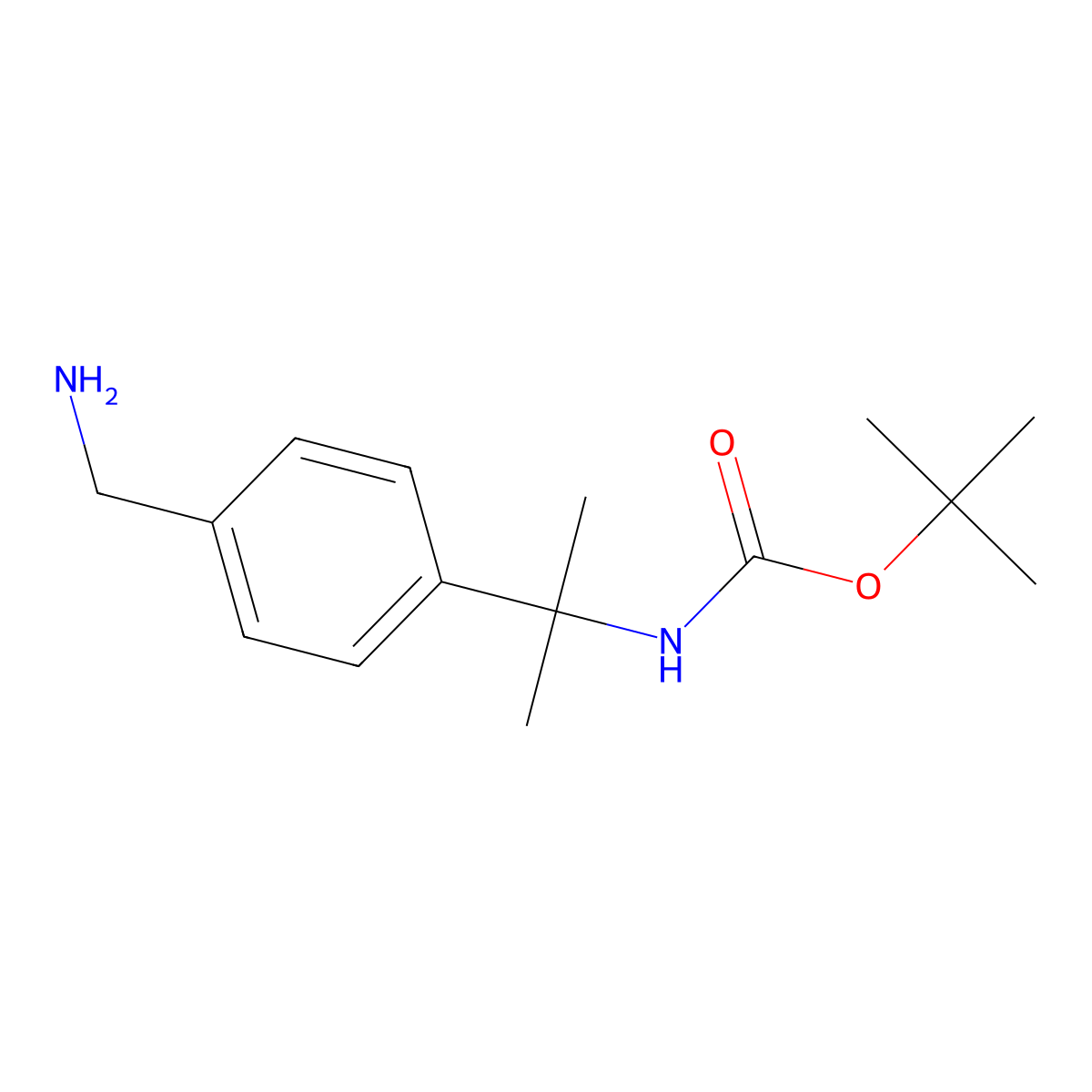tert-butyl N-{2-[4-(aminomethyl)phenyl]propan-2-yl}carbamate molecular structure, CAS 2172547-31-6