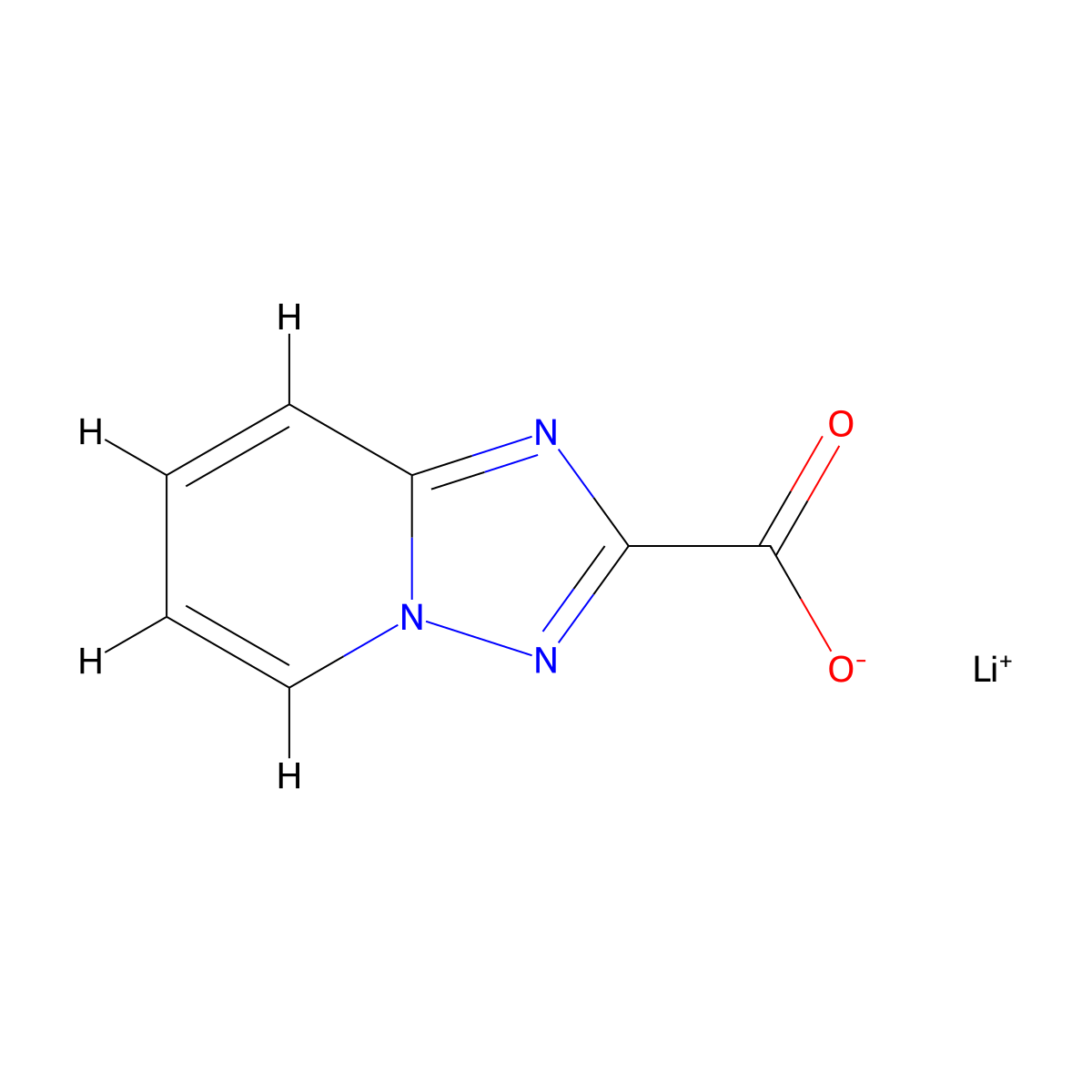 Lithium(1+) [1,2,4]triazolo[1,5-a]pyridine-2-carboxylate molecular structure, CAS 2172548-02-4