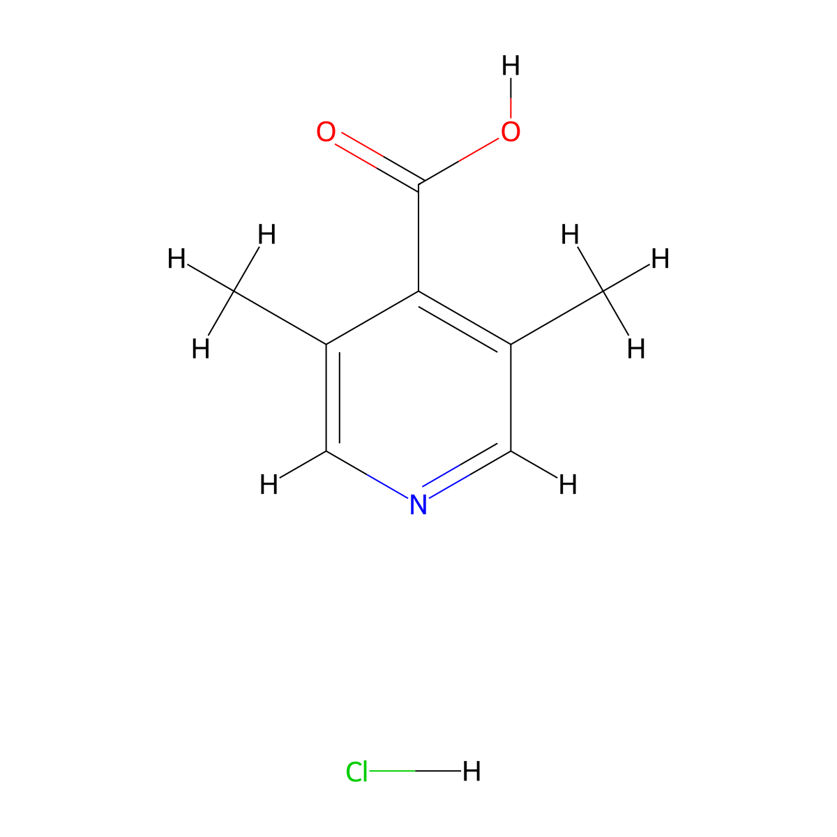 3,5-Dimethylpyridine-4-carboxylic acid hydrochloride molecular structure, CAS 2172548-07-9