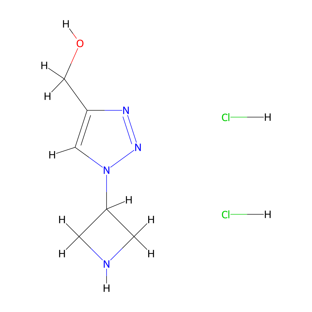 (1-(azetidin-3-yl)-1H-1,2,3-triazol-4-yl)methanol dihydrochloride molecular structure, CAS 2172548-13-7