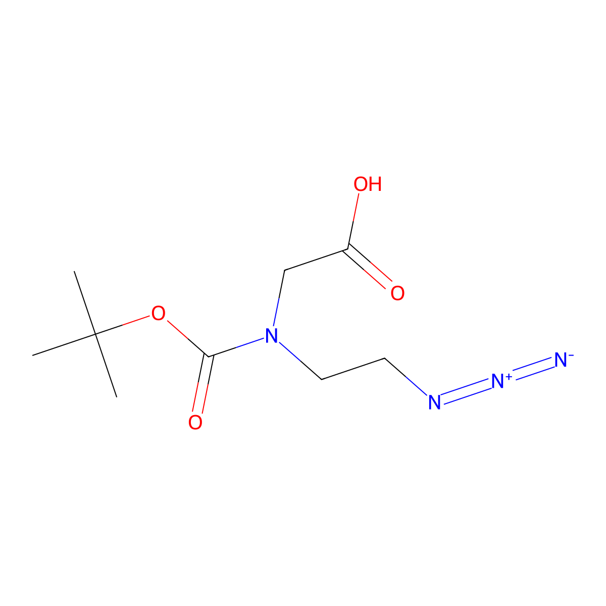 N-Boc-(2-azidoethyl)glycine molecular structure, CAS 2172548-14-8