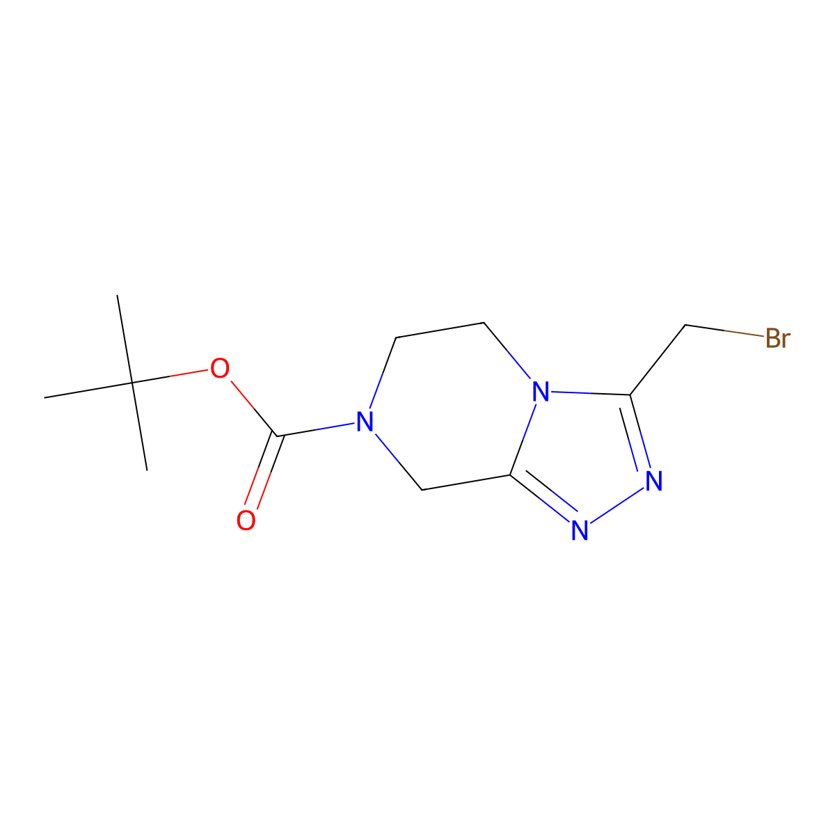 tert-butyl 3-(bromomethyl)-5H,6H,7H,8H-[1,2,4]triazolo[4,3-a]pyrazine-7-carboxylate molecular structure, CAS 2172548-27-3