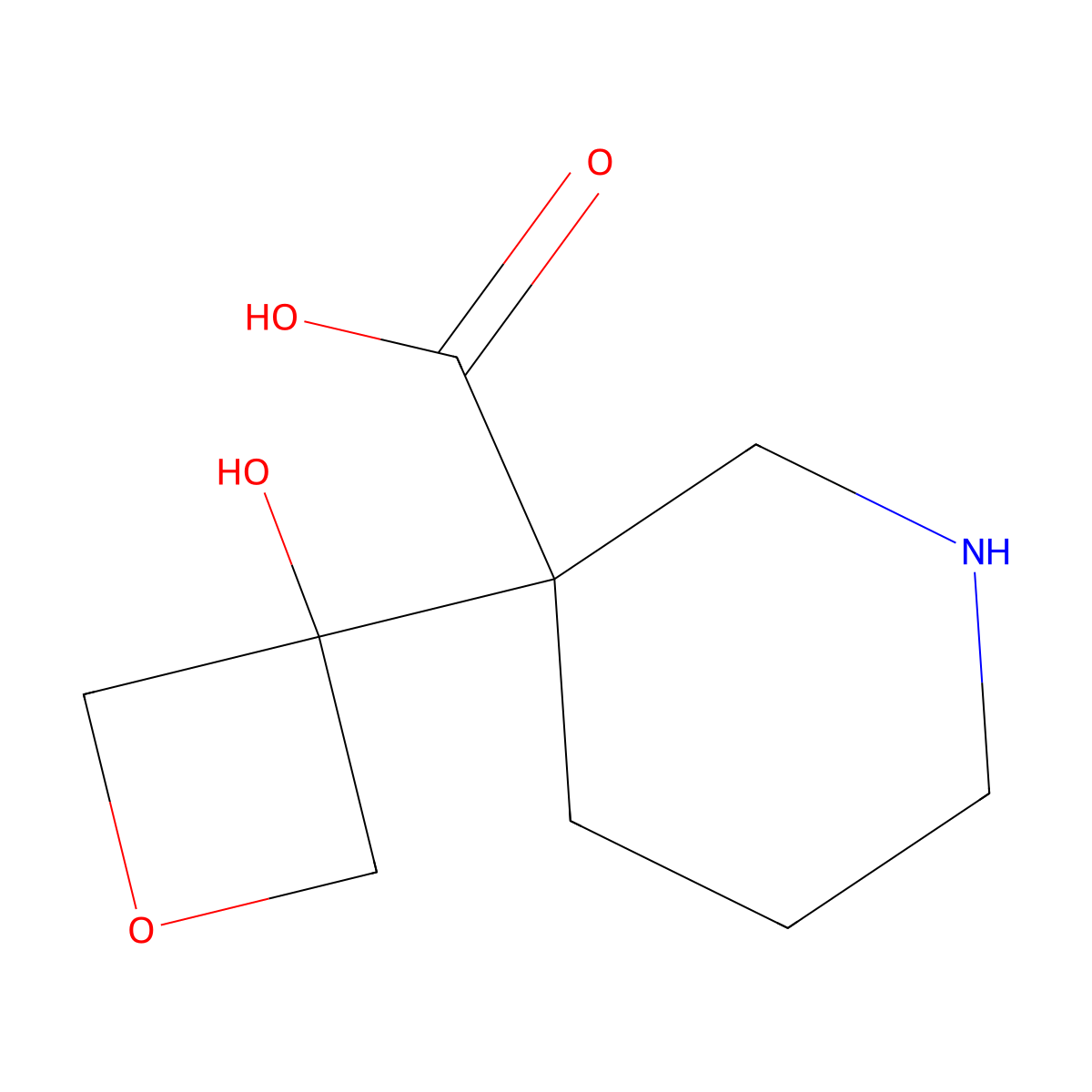 3-(3-Hydroxyoxetan-3-yl)piperidine-3-carboxylic acid molecular structure, CAS 2172550-10-4