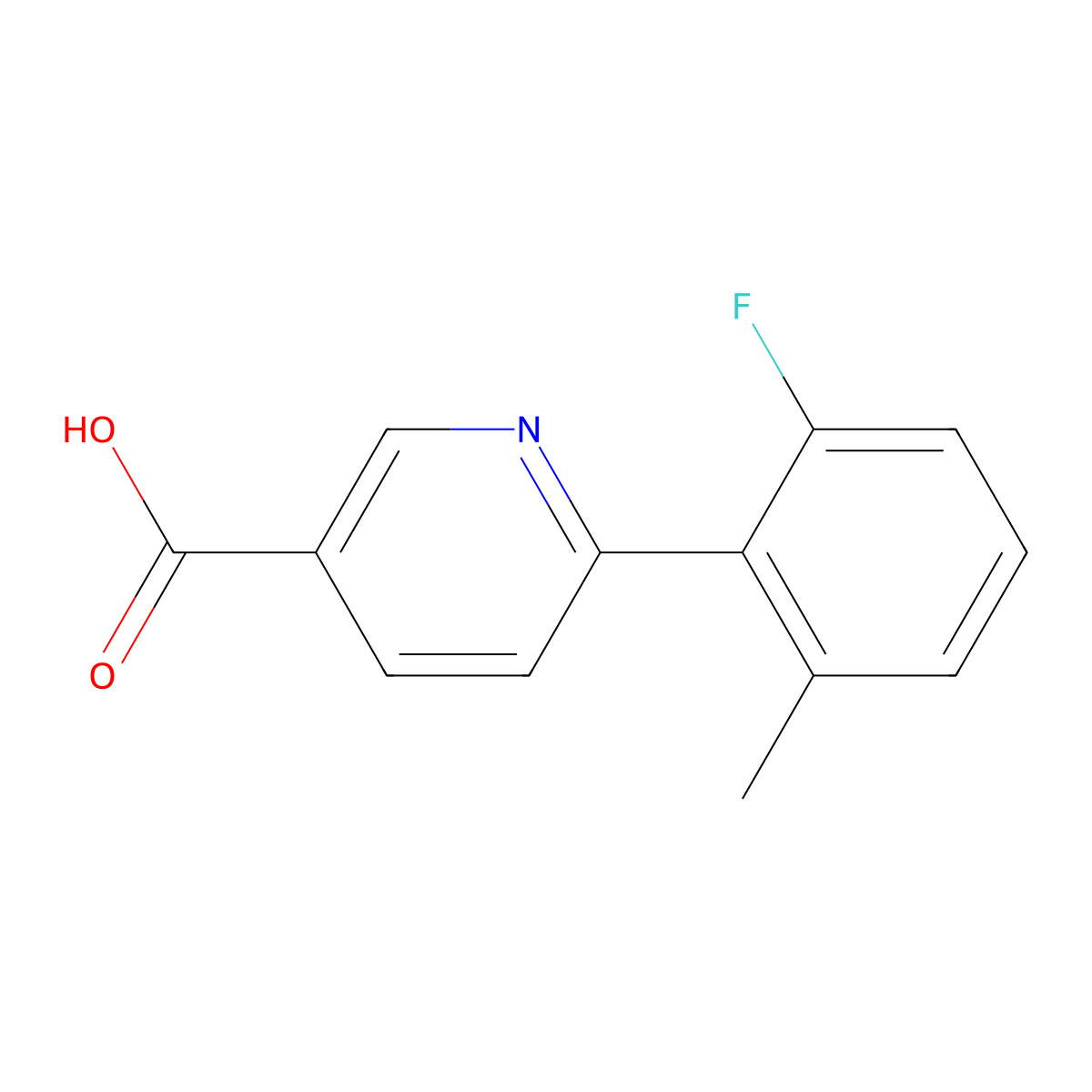 6-(2-Fluoro-6-methylphenyl)pyridine-3-carboxylic acid molecular structure, CAS 2172550-27-3
