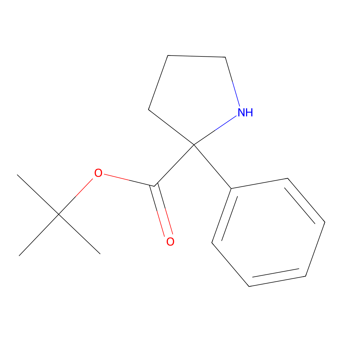 Tert-butyl 2-phenylpyrrolidine-2-carboxylate molecular structure, CAS 2172550-78-4