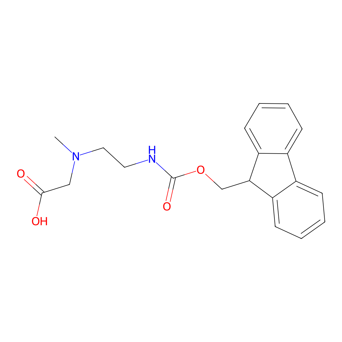 2-{[2-({[(9H-fluoren-9-yl)methoxy]carbonyl}amino)ethyl](methyl)amino}acetic acid molecular structure, CAS 2172552-96-2
