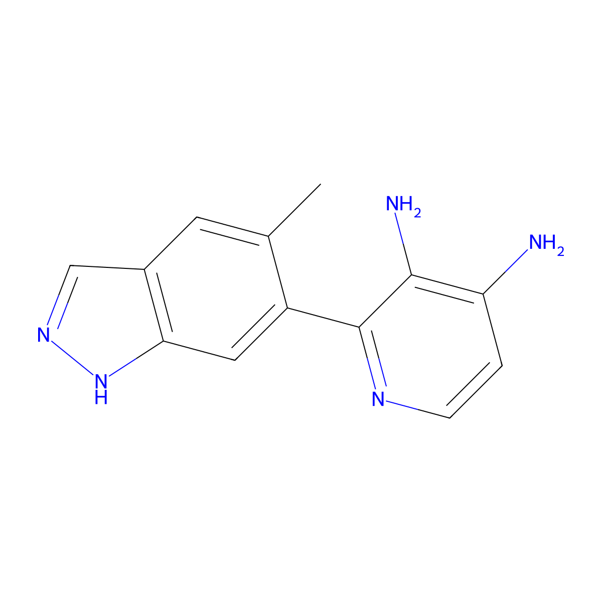 2-(5-methyl-1H-indazol-6-yl)pyridine-3,4-diamine molecular structure, CAS 2172554-71-9