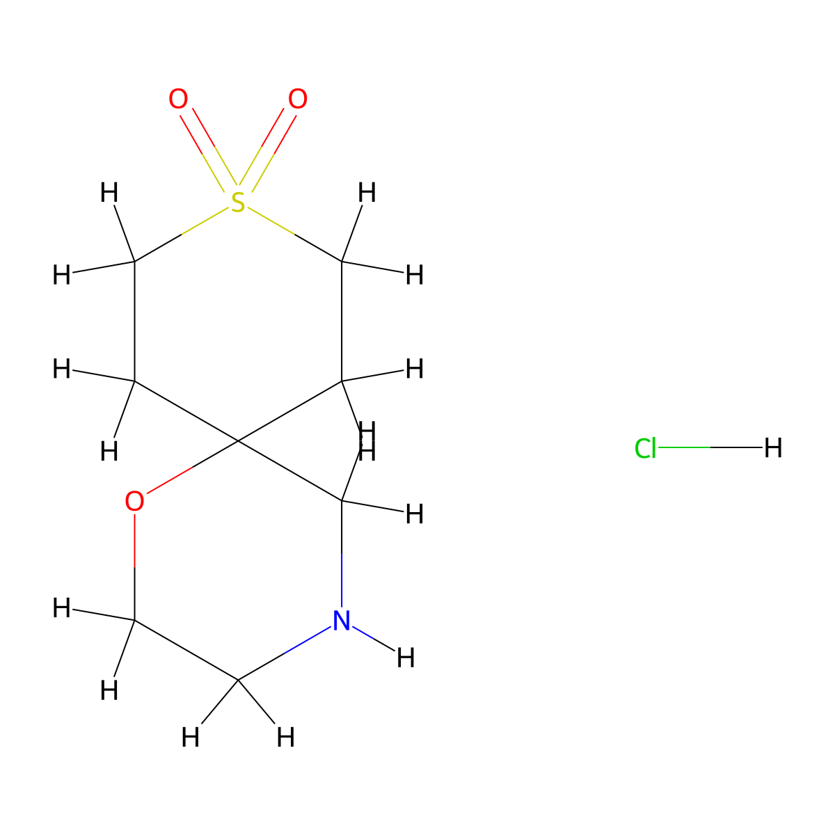 1-Oxa-9lambda6-thia-4-azaspiro(5.5)undecane-9,9-dione hydrochloride molecular structure, CAS 2172554-83-3