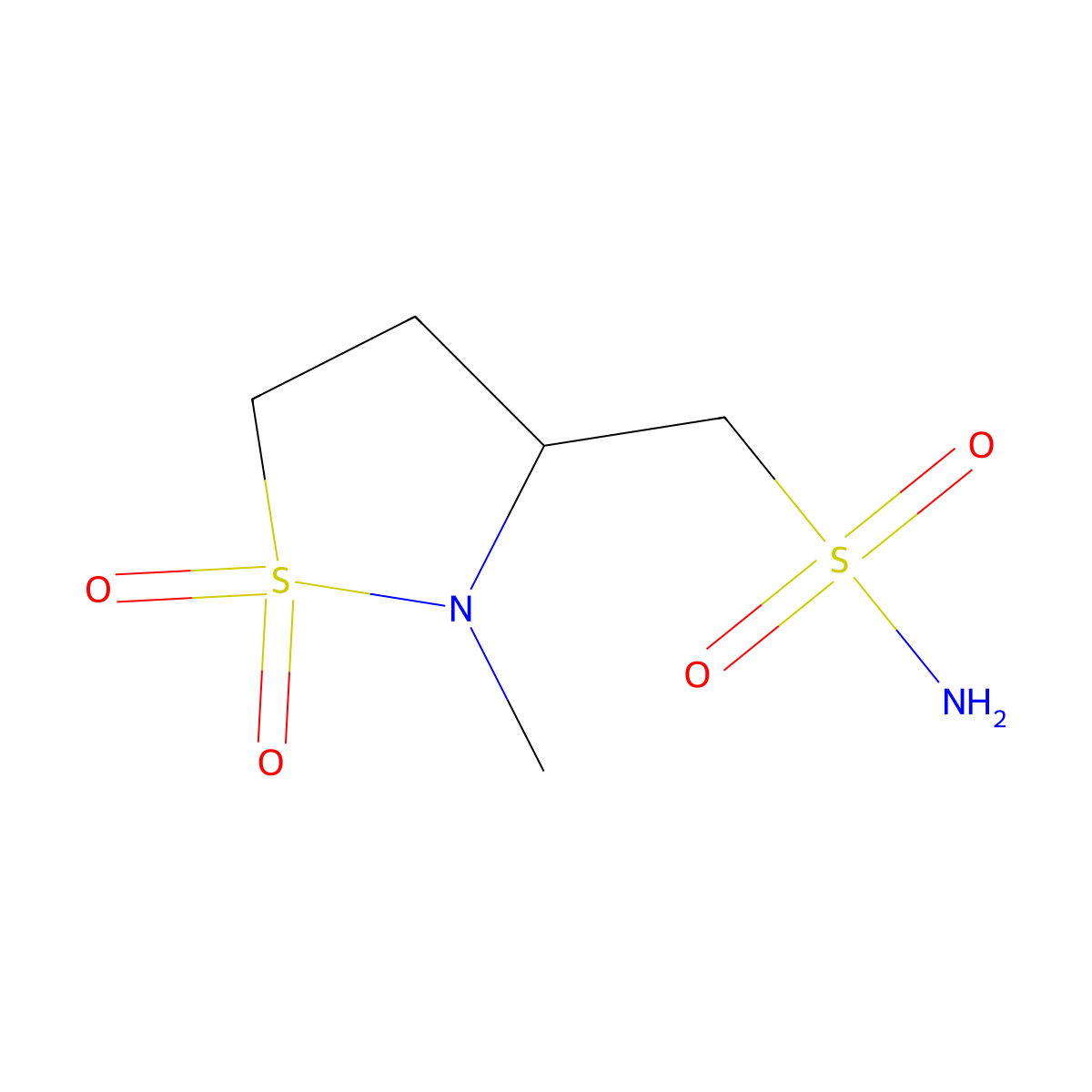 (2-Methyl-1,1-dioxo-1lambda6,2-thiazolidin-3-yl)methanesulfonamide molecular structure, CAS 2172557-28-5