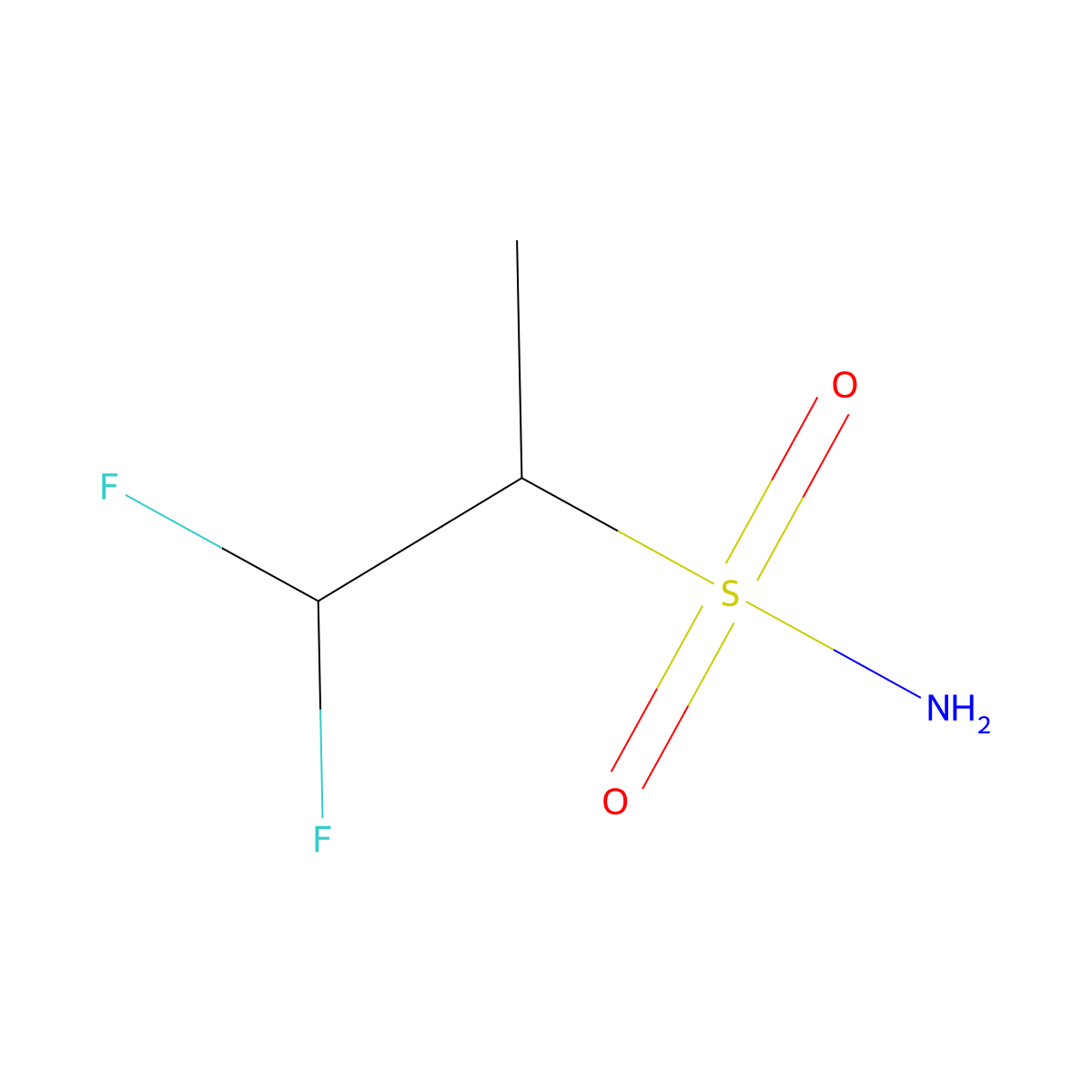 1,1-Difluoropropane-2-sulfonamide molecular structure, CAS 2172558-39-1