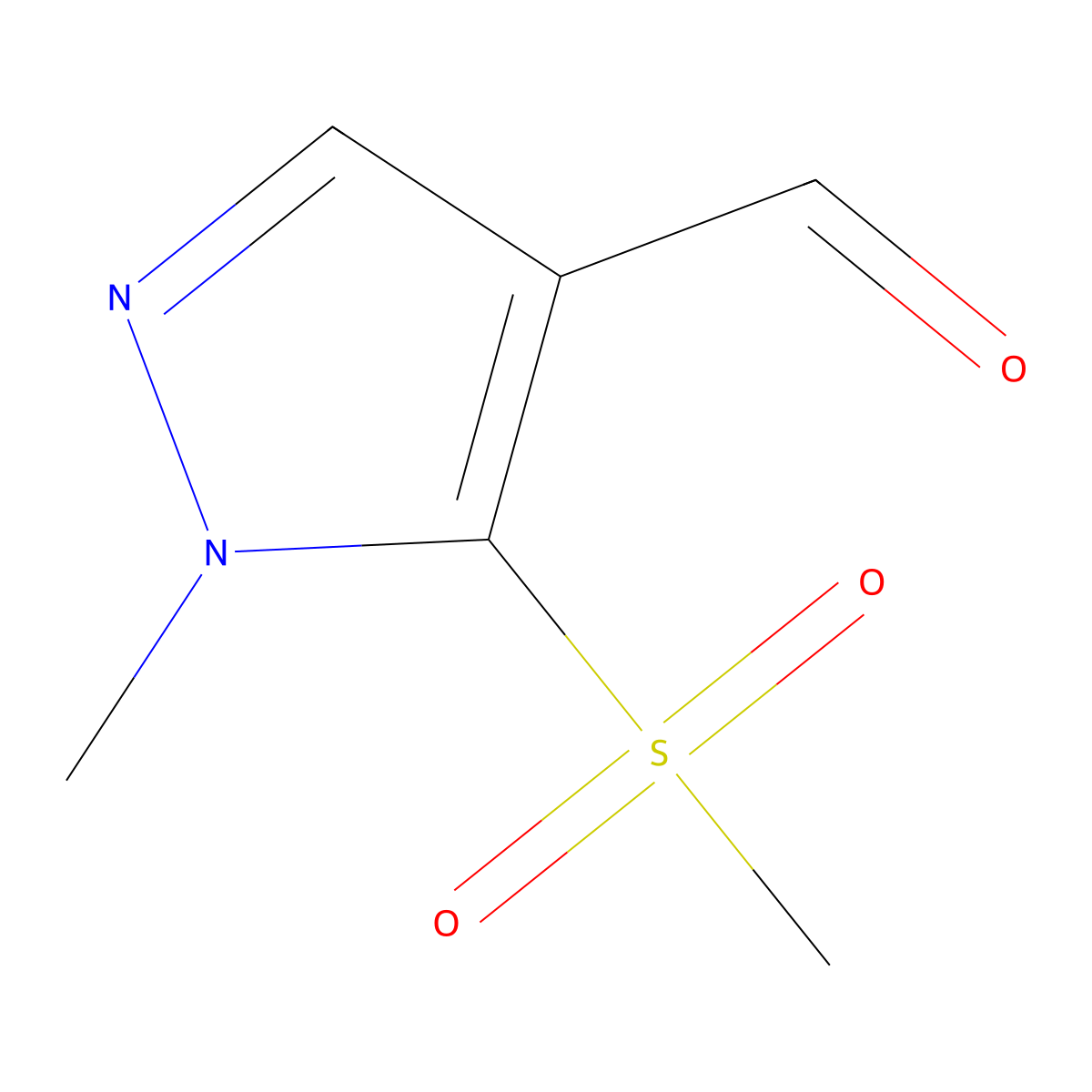 5-Methanesulfonyl-1-methyl-1h-pyrazole-4-carbaldehyde molecular structure, CAS 2172558-52-8