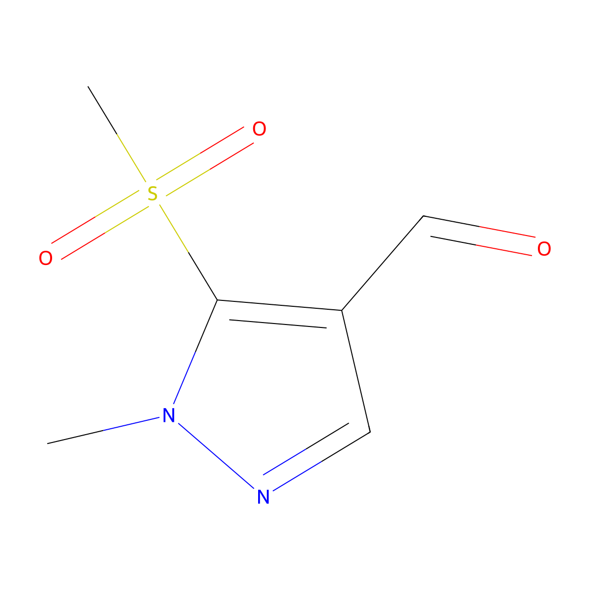 5-Methanesulfonyl-1-methyl-1h-pyrazole-4-carbaldehyde molecular structure, CAS 2172558-52-8