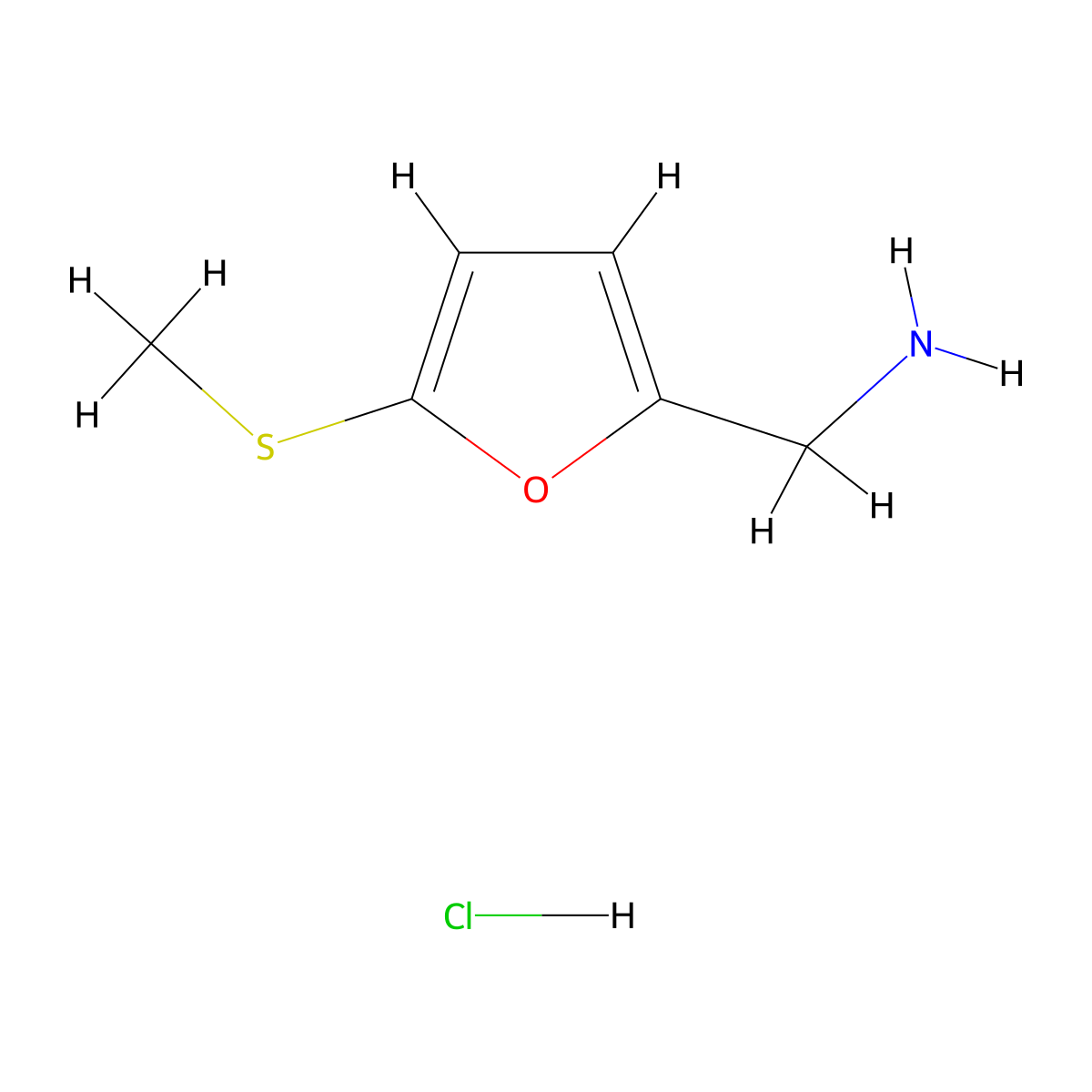 [5-(Methylsulfanyl)furan-2-yl]methanamine hydrochloride molecular structure, CAS 2172559-10-1