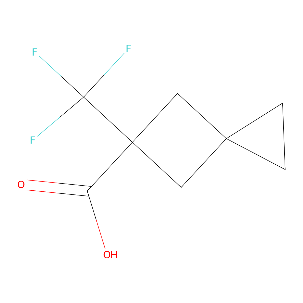5-(Trifluoromethyl)spiro(2.3)hexane-5-carboxylic acid molecular structure, CAS 2172559-48-5