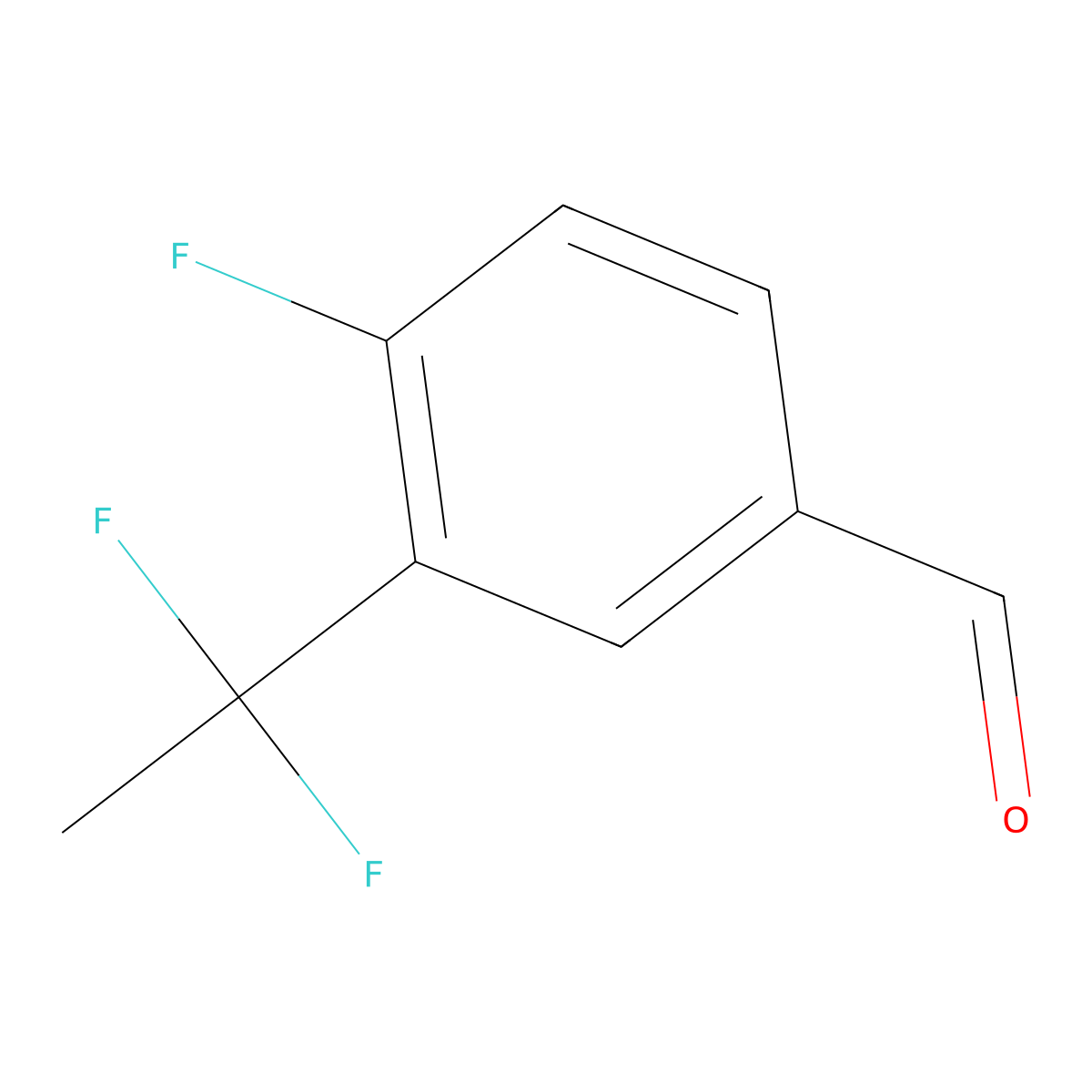 3-(1,1-Difluoroethyl)-4-fluorobenzaldehyde molecular structure, CAS 2172559-69-0
