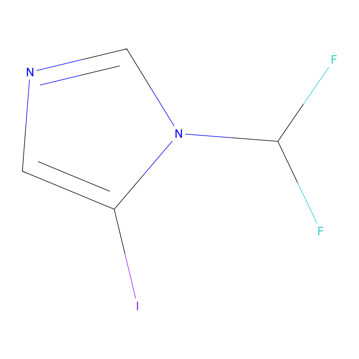 1-(difluoromethyl)-5-iodo-1H-imidazole molecular structure, CAS 2172559-98-5