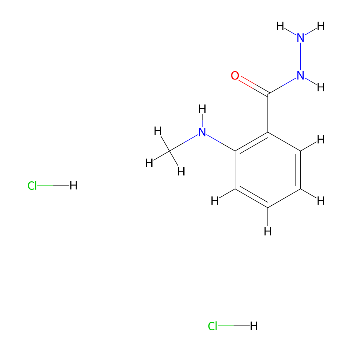 2-(Methylamino)benzohydrazide dihydrochloride molecular structure, CAS 2172560-04-0