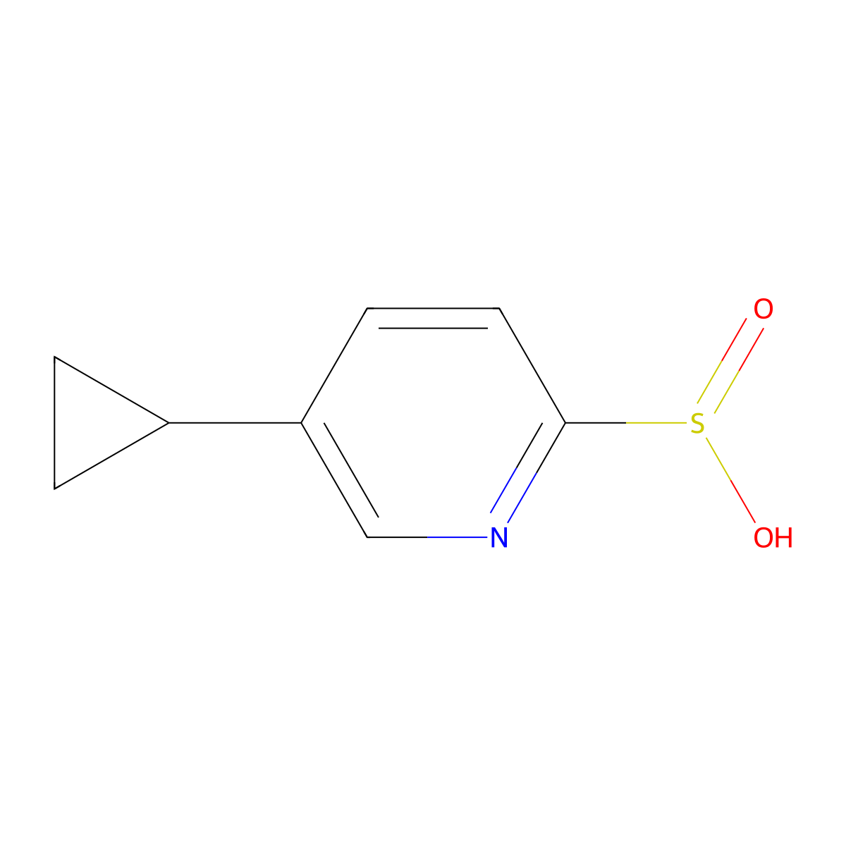 5-Cyclopropylpyridine-2-sulfinic acid molecular structure, CAS 2172560-54-0