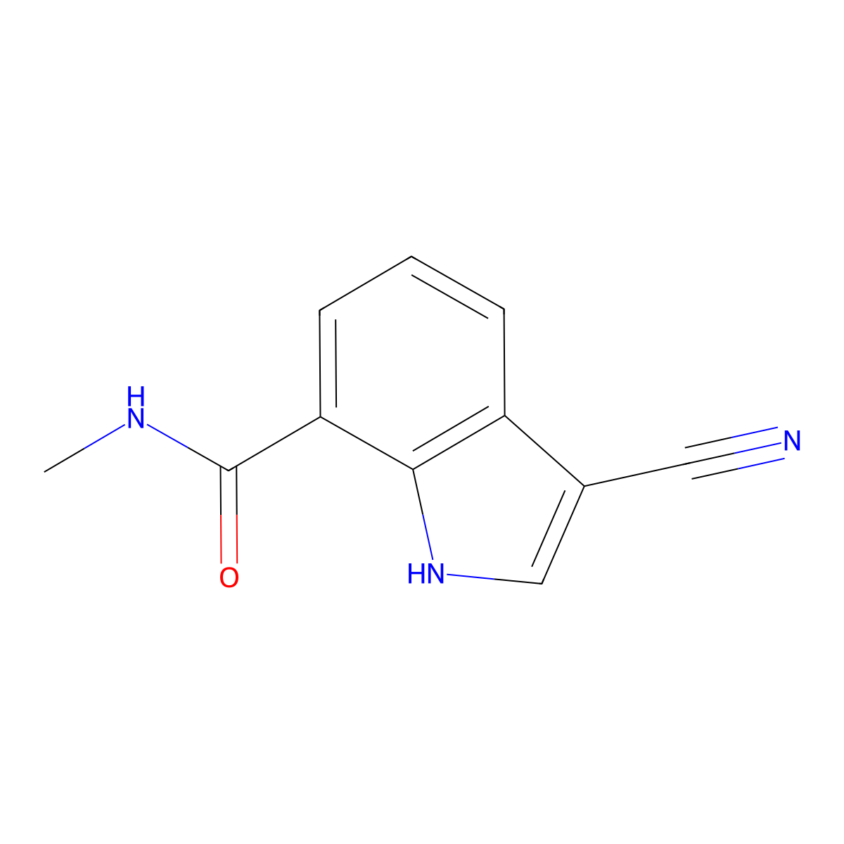 3-Cyano-N-methyl-1H-indole-7-carboxamide molecular structure, CAS 2172561-34-9