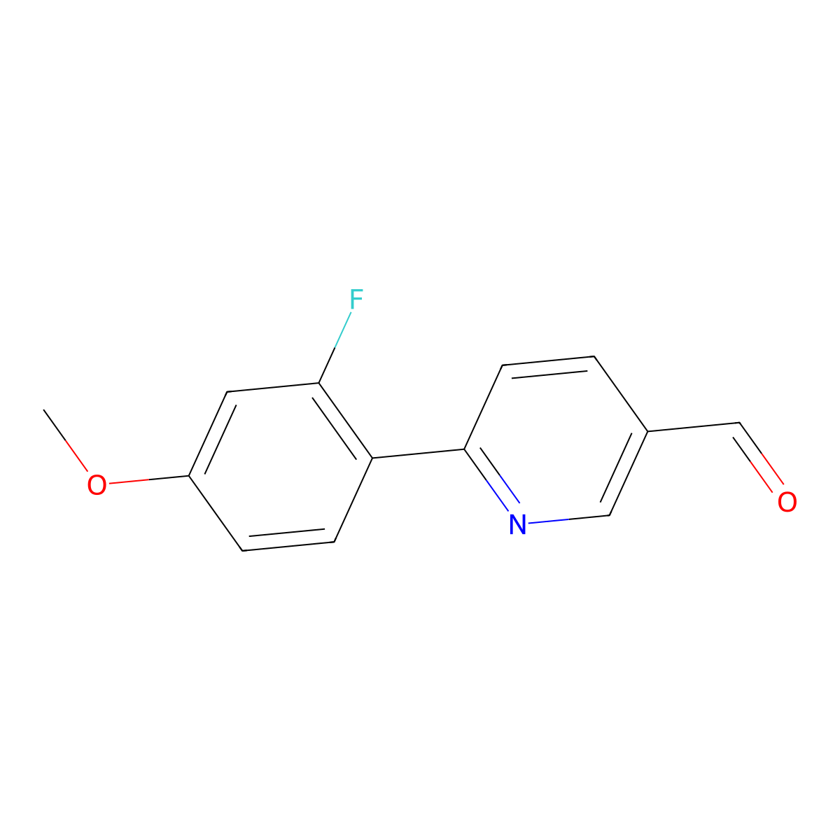 6-(2-Fluoro-4-methoxyphenyl)pyridine-3-carbaldehyde molecular structure, CAS 2172561-76-9