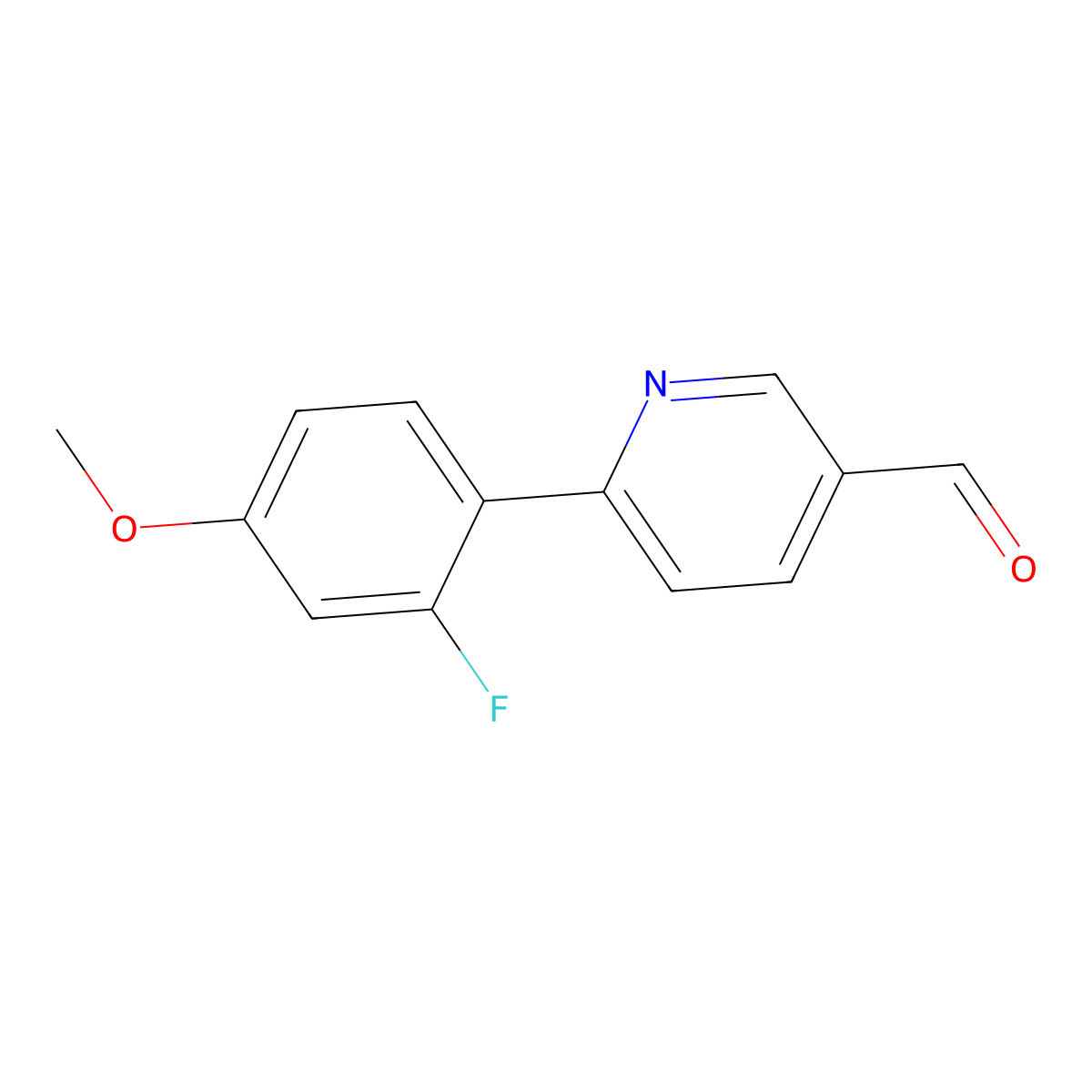 6-(2-Fluoro-4-methoxyphenyl)pyridine-3-carbaldehyde molecular structure, CAS 2172561-76-9