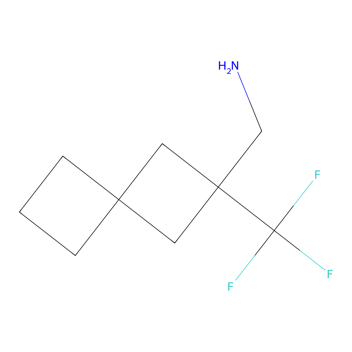 [2-(Trifluoromethyl)spiro[3.3]heptan-2-yl]methanamine molecular structure, CAS 2172561-78-1