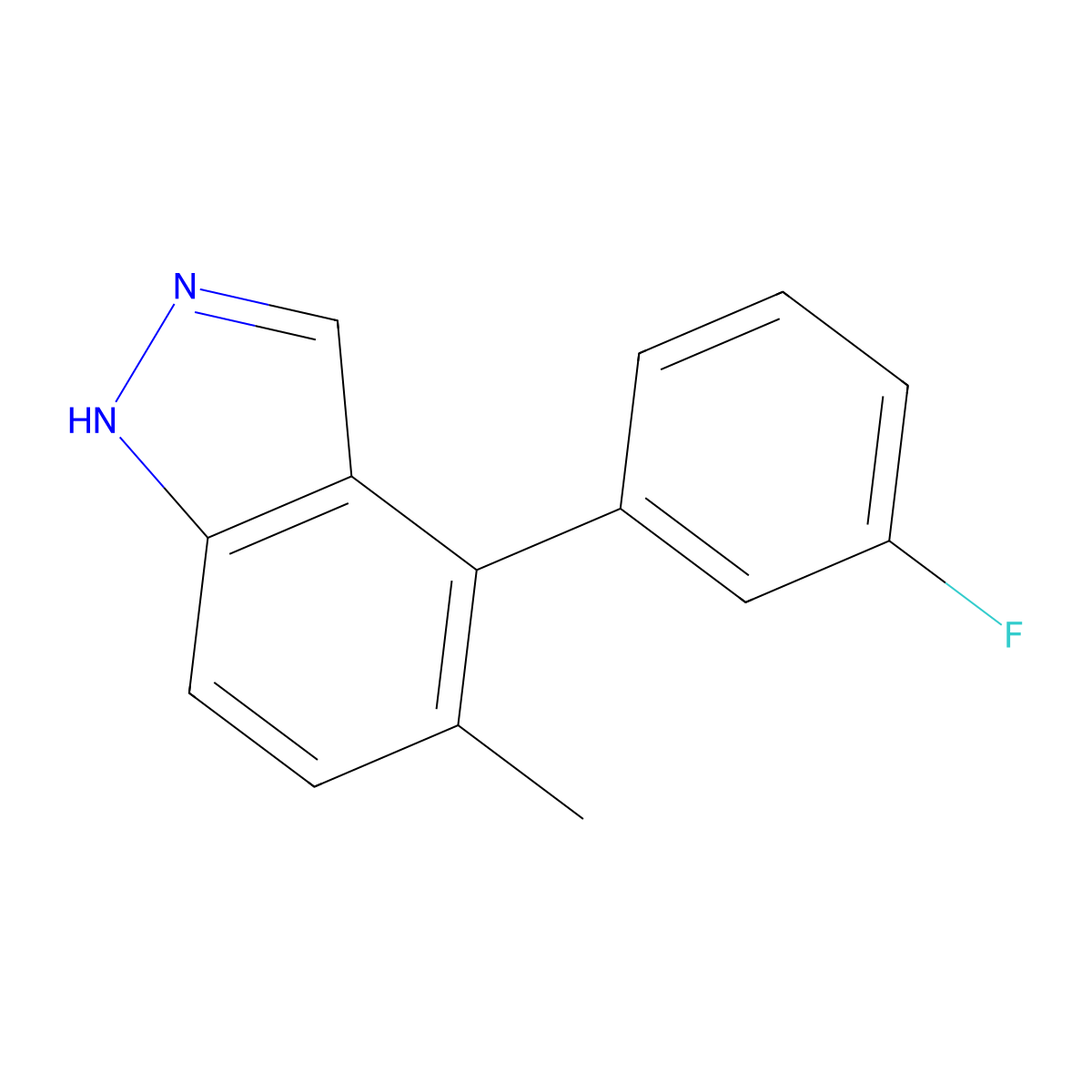 4-(3-fluorophenyl)-5-methyl-1H-indazole molecular structure, CAS 2172561-92-9