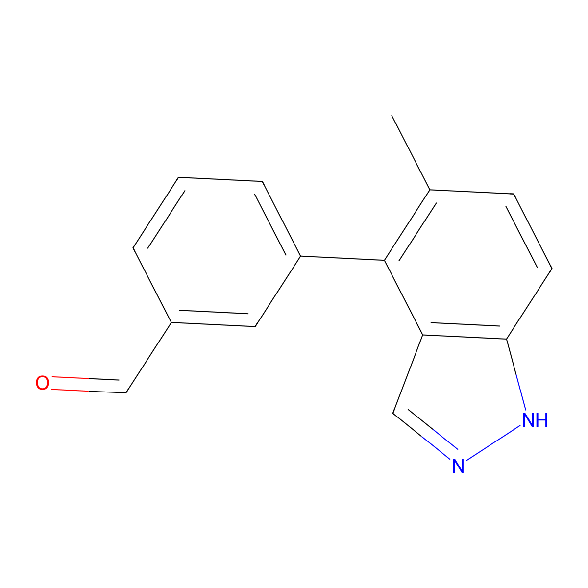 3-(5-methyl-1H-indazol-4-yl)benzaldehyde molecular structure, CAS 2172562-06-8